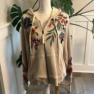 Johnny Was Women's Ardell Metallic Thermal Hoodie size L